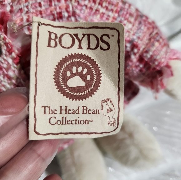 BOYDS Cream Teddy Bear in Pink Tweed Outfit - Picture 2 of 8